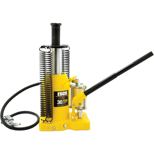 Cric-bouteille de s&eacute;rie Pro, 30 tonnes, Air comprim&eacute;/hydraulique, 20" Hauteur &eacute;lev&eacute;e Solutions industrielles ALPHA
