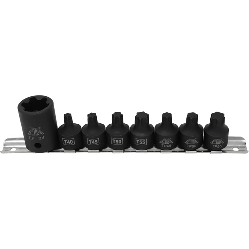 Jeu de douilles/embouts de boulon de caisse de camionnettes, 8 Morceaux, Prise de 1/2"/3/8" Solutions industrielles ALPHA