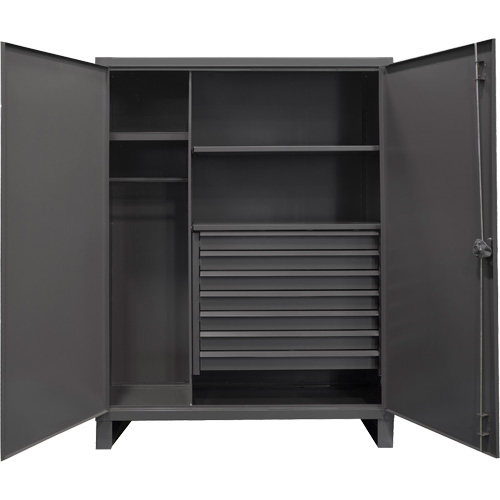 Extra Heavy-Duty Wardrobe Cabinet, Steel, 48" W x 24" D x 78" H, Grey Solutions industrielles ALPHA