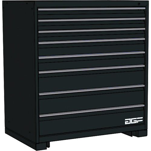 Modular Drawer Cabinet, 8 Drawers, 30" W x 28" D x 40" H, Black Solutions industrielles ALPHA