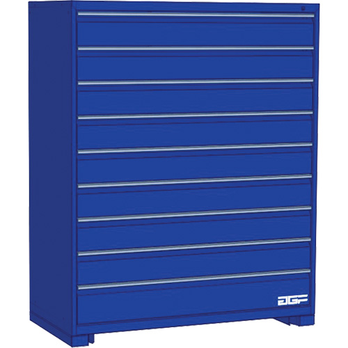 Modular Drawer Cabinet, 9 Drawers, 36" W x 28" D x 60" H, Blue Solutions industrielles ALPHA