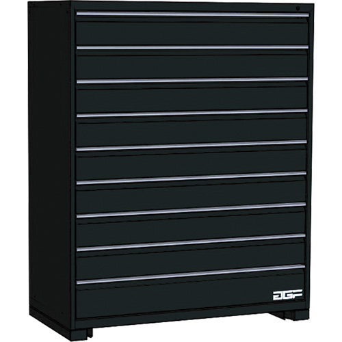 Armoire &agrave; tiroirs modulaire, 9 tiroirs, 24" la x 28" p x 60" h, Noir Solutions industrielles ALPHA