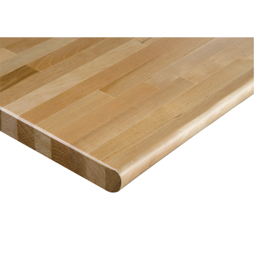 Dessus d'&eacute;tabli en bois dur, 48" la x 24" p, Bordure Arrondi, &eacute;paisseur 1-1/4" Solutions industrielles ALPHA