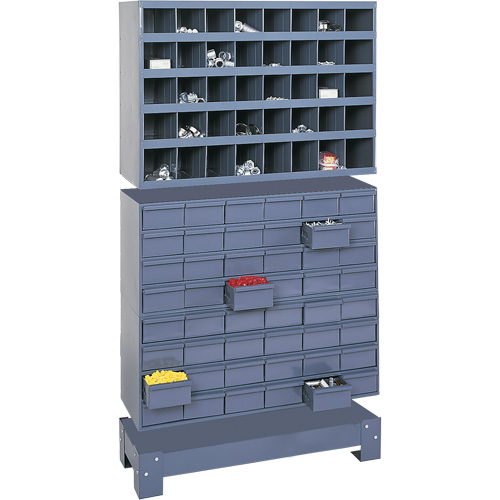 Modular Small Parts Storage Unit, Steel, 48 Drawers, 33-3/4" x 12-1/4" x 58-3/8", Grey Solutions industrielles ALPHA