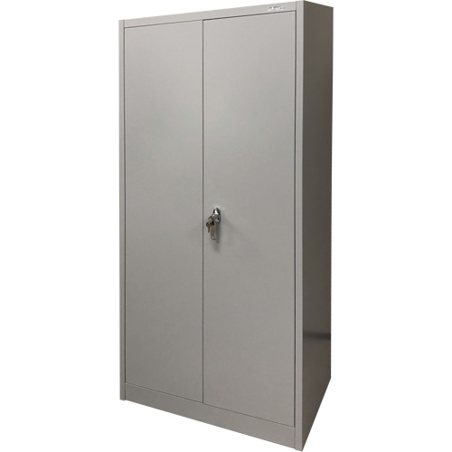 Armoire de rangement, Acier, 4 Tablettes, 66" h x 30" la x 15" P, Gris Solutions industrielles ALPHA