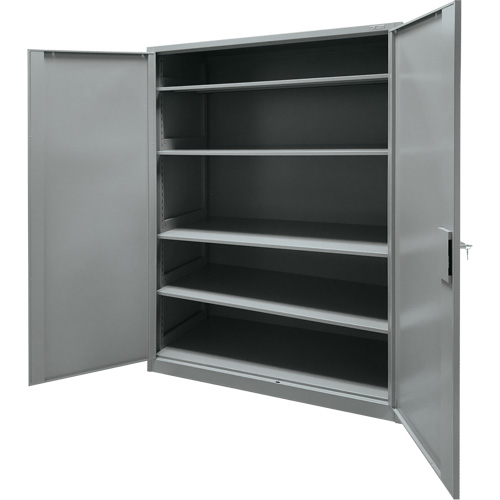 Armoire de rangement, Acier, 4 Tablettes, 78" h x 48" la x 24" P, Gris Solutions industrielles ALPHA
