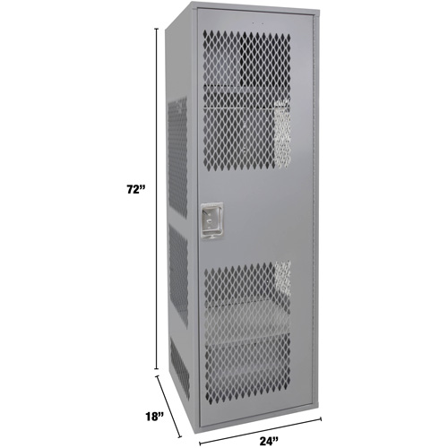 Casier pour &eacute;quipement avec porte, Acier, 24" la x 18" p x 72" h, Gris Solutions industrielles ALPHA