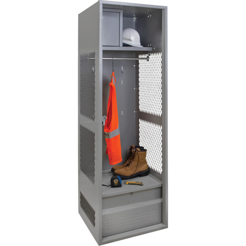 Gear Locker, Steel, 24" W x 18" D x 72" H, Grey Solutions industrielles ALPHA