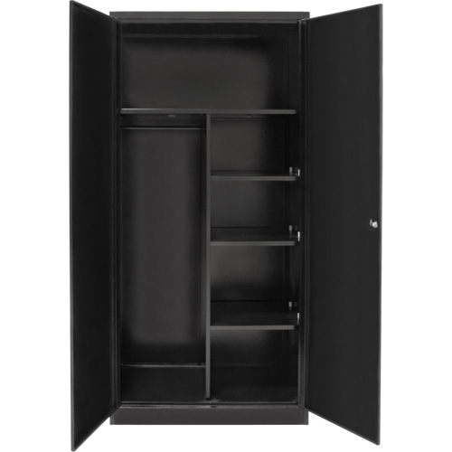 Armoire de rangement combin&eacute;e, 36" la x 18" p x 72" h, Noir Solutions industrielles ALPHA