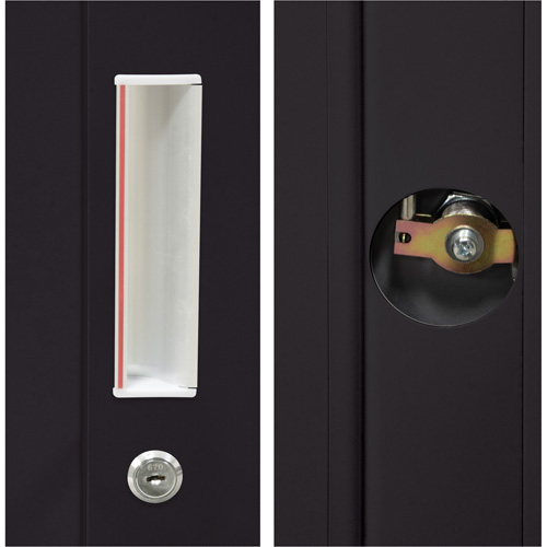 Armoire de rangement combin&eacute;e, 36" la x 18" p x 72" h, Noir Solutions industrielles ALPHA