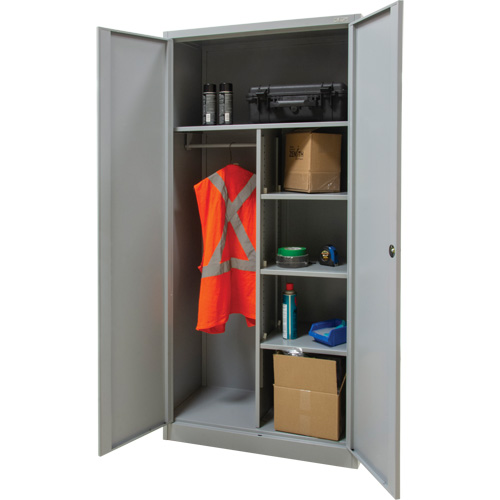 Armoire de rangement combin&eacute;e, 36" la x 18" p x 72" h, Gris Solutions industrielles ALPHA