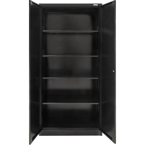 Armoire de rangement Hi-Boy, Acier, 4 Tablettes, 72" h x 36" la x 18" P, Noir Solutions industrielles ALPHA