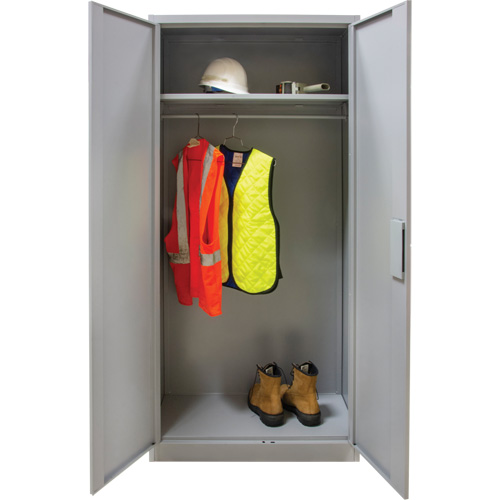Wardrobe Storage Cabinet, Steel, 36" W x 18" D x 72" H, Grey Solutions industrielles ALPHA