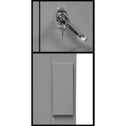 Counter-High Storage Cabinet, Steel, 2 Shelves, 42" H x 30" W x 15" D, Grey Solutions industrielles ALPHA