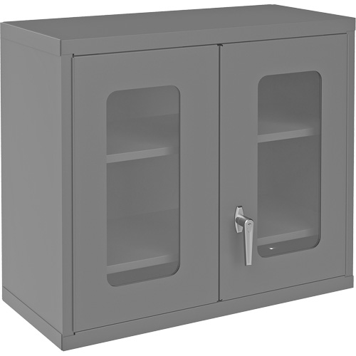 Wall-Mountable Storage Cabinet with Clearview Doors, 26-15/16" H x 29-7/8" W x 13-11/16" D, 2 Shelves, Steel, Grey Solutions industrielles ALPHA