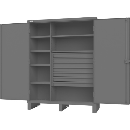 Armoire &agrave; portes encastr&eacute;es standards, Acier, 60" la x 24" p x 78" h, Gris Solutions industrielles ALPHA