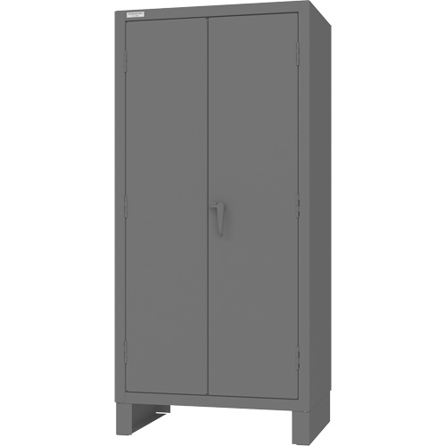 Armoire avec barre de suspension et portes encastr&eacute;es standards , Acier, 78" h x 36" la x 24" P, Gris Solutions industrielles ALPHA