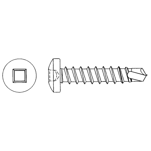Vis autoforeuse plate, #10 x 3/4" lo, Zingu&eacute; Solutions industrielles ALPHA