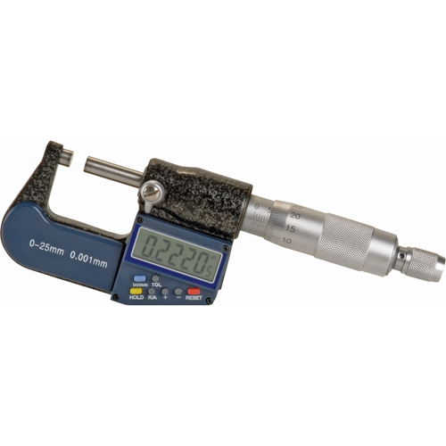 Electronic Digital Micrometer, 0 - 1" (0 - 25 mm) Range, 0.00005" (0.00127 mm) Resolution Solutions industrielles ALPHA