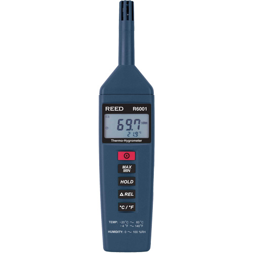 Thermo-hygrom&egrave;tre avec certificat de calibration, 0,0% - 100% RH, -4° - 140° F ( -20° - 60°C ) Solutions industrielles ALPHA