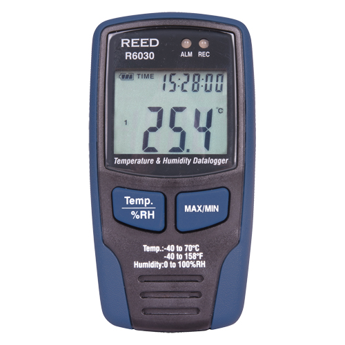 Enregistreur de donn&eacute;es temp&eacute;rature/humidit&eacute; avec certificat de calibration, 40°C &agrave; 70°C (-40°F &agrave; 158°F) Solutions industrielles ALPHA