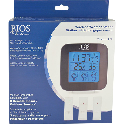 Wireless Weather Station with 3 Sensors, Non-Contact, Digital, 40-158°F (-40-70°C) Solutions industrielles ALPHA