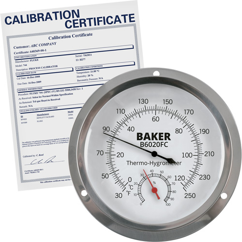 Thermo-hygrom&egrave;tre &agrave; cadran avec certificat ISO, 0,0% - 100% RH, 30 - 250°F (0 - 120°C) Solutions industrielles ALPHA