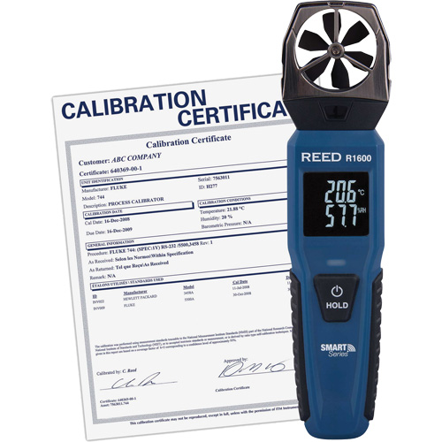 An&eacute;mom&egrave;tre &agrave; h&eacute;lices Bluetooth Smart avec certificat de calibration, Enregistrement des donn&eacute;es, Gamme de v&eacute;locit&eacute; d'air de 0,6 - 25 m/sec/118 - 4921 pi/min/2,1 - 90 km/h/1,3 - 55,9 mi/h Solutions industrielles ALPHA