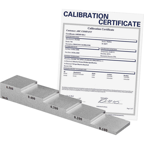 5-Step Calibration Block with ISO Certificate Solutions industrielles ALPHA