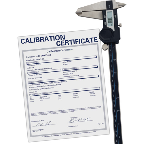 Digital Caliper with Traceable Certificate, 0.0005" (0.01 mm) Resolution, 0" - 12" (0 mm - 300 mm) Range Solutions industrielles ALPHA