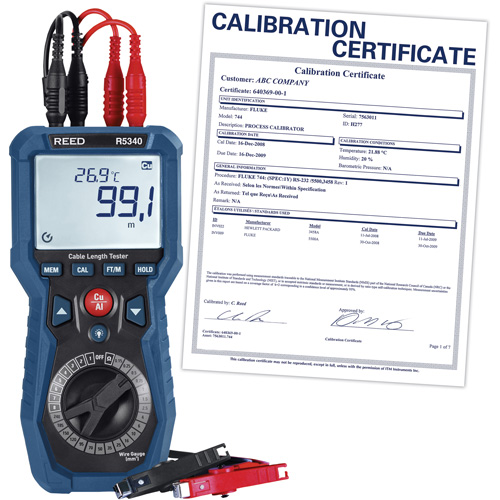 Testeur de longueur de c&acirc;ble avec certificat d'&eacute;talonnage Solutions industrielles ALPHA