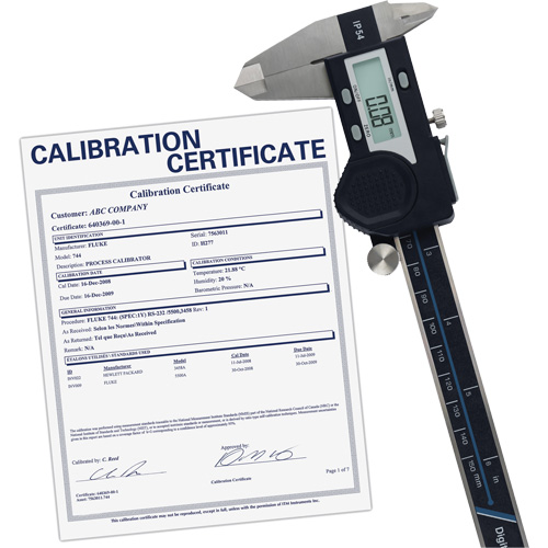 Pied &agrave; coulisse num&eacute;rique de 6" (150 mm) avec certificat de traçabilit&eacute; de l'&eacute;talonnage, R&eacute;solution de 0,0005" (0,01 mm), 0" - 6" (0 mm - 150 mm) gamme de mesure Solutions industrielles ALPHA