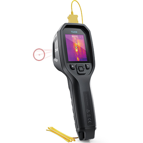 24:1 Spot IR Thermal Imaging Camera with Bullseye Laser & Type K Thermocouple, 160 x 120 pixels, -10° - 45°C (14° - 113°F), 70 mK Solutions industrielles ALPHA