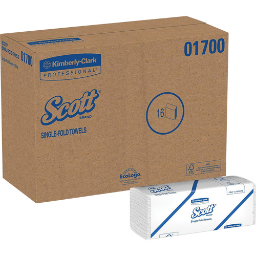 Essuie-mains Scott &agrave; pli simple, 1 pli, 10-1/2" lo x 9-3/10" la, 250 /pqt Solutions industrielles ALPHA