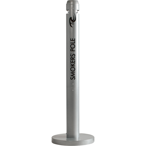 Smokers' Pole Cigarette Receptacle, Free-Standing, Aluminum, 41" Height Solutions industrielles ALPHA