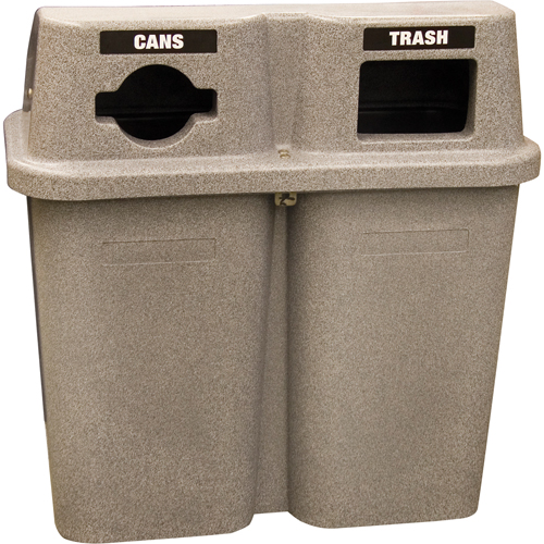 Contenants de recyclage Bullseye, Bord de rue, Plastique, 2 x 22 gal. US Solutions industrielles ALPHA