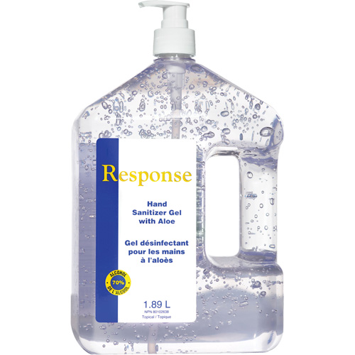 Response&reg; Hand Sanitizer Gel with Aloe, 1890 ml, Pump Bottle, 70% Alcohol Solutions industrielles ALPHA
