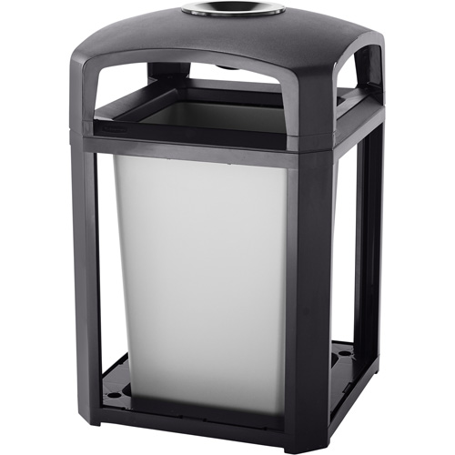 Landmark Series Waste Receptacle & Ash Tray, Plastic, 35 US gal. Capacity, 40" Height Solutions industrielles ALPHA