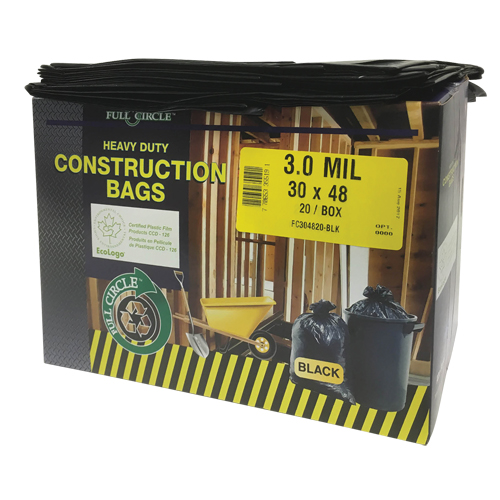 Contractor Liners, Strong, 30" W x 48" L, 3 mils, Black, 113.56 L (30 Gal.) Capacity Solutions industrielles ALPHA