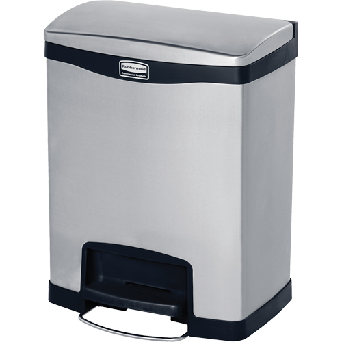 Slim Jim&reg; Waste Container, Stainless Steel, 8 US gal. Capacity Solutions industrielles ALPHA