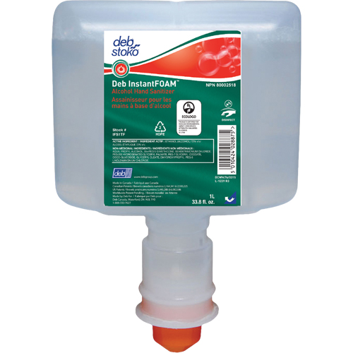 D&eacute;sinfectant InstantFOAM, 1000 ml, Cartouche de recharge, 72 alcool Solutions industrielles ALPHA