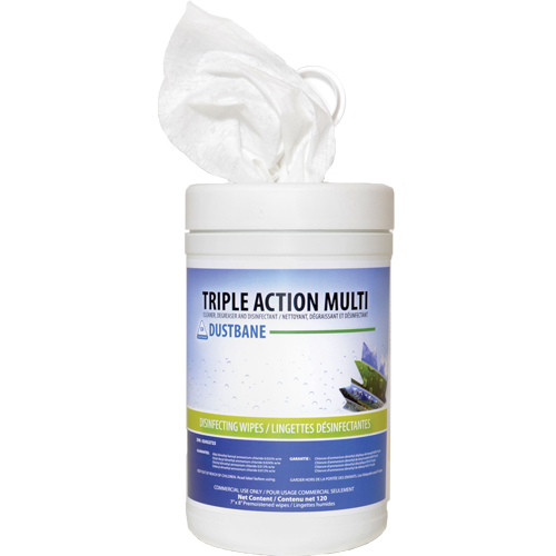 Lingettes d&eacute;sinfectantes Triple Action Multi, 7" x 8", 120 lingettes Solutions industrielles ALPHA