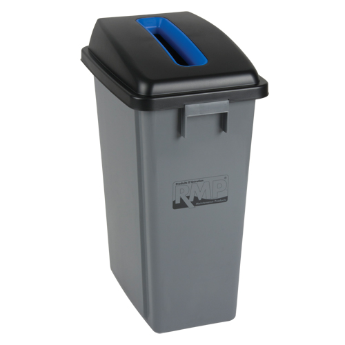 Bac &agrave; d&eacute;chets et de recyclage avec couvercle de classification, Plastique, 16 gal. US Solutions industrielles ALPHA