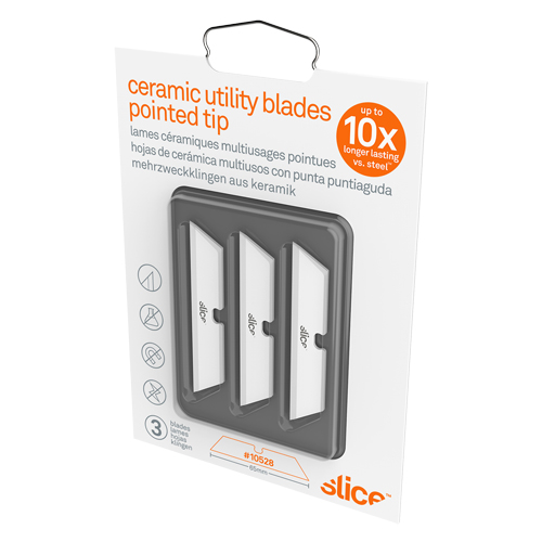 Slice Pointed-Tip Ceramic Utility Knife Blades, Single Style Solutions industrielles ALPHA