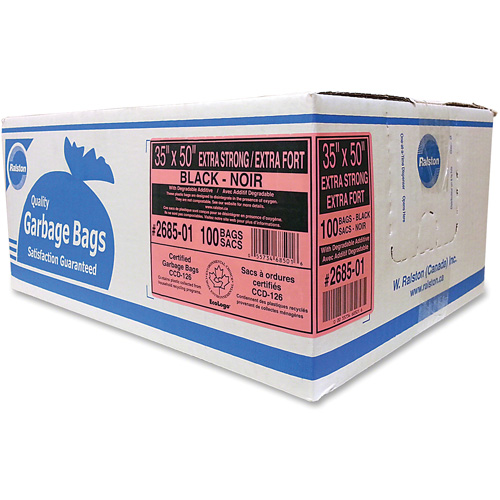 Industrial Garbage Bags, X-Strong, 50" W x 35" L, 1.17 mils, Black Solutions industrielles ALPHA