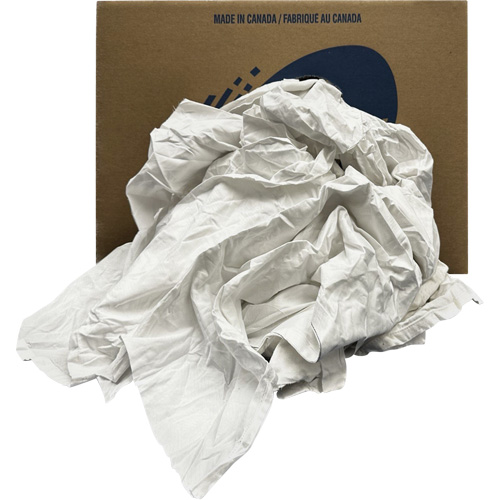 Chiffons recycl&eacute;s, Coton, Blanc, 20 lb Solutions industrielles ALPHA