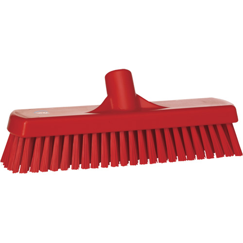 Brosse &agrave; r&eacute;curer pour planchers et murs, Crins Ferme, 12", Polyester, Rouge Solutions industrielles ALPHA