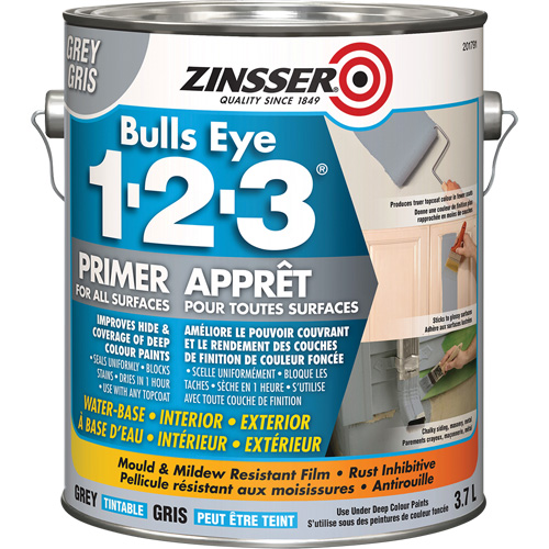 Bulls Eye 1-2-3&reg; Water-Base Primer, 3.78 L, Gallon, Grey Solutions industrielles ALPHA
