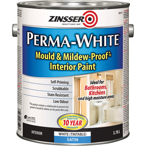 Peinture int&eacute;rieure Mold & Mildew-Proof Perma-White, 3,78 L, Gallon, Blanc Solutions industrielles ALPHA