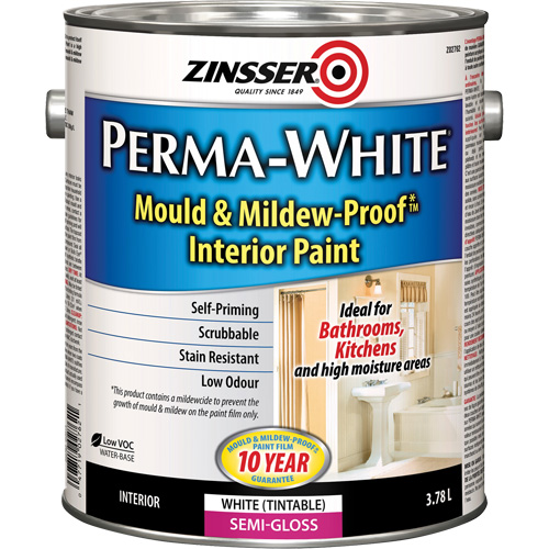 Peinture int&eacute;rieure Mold & Mildew-Proof Perma-White, 3,78 L, Gallon, Blanc Solutions industrielles ALPHA